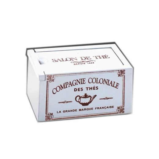 Caja Madera para Té blanca