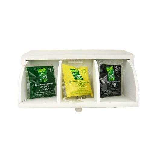 Caja Madera para Té blanca 3