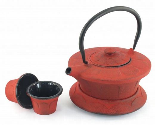 Juego Tetera completo 0,80L Rojo